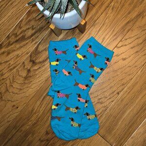 Blue Dachshund socks